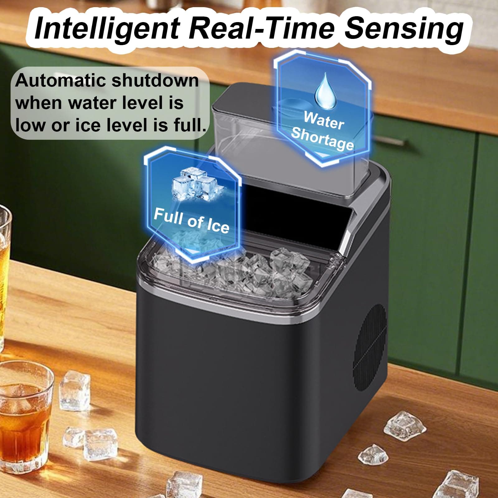 Portable Countertop Ice Maker with Self-Cleaning & Adjustable Thickness — image 5