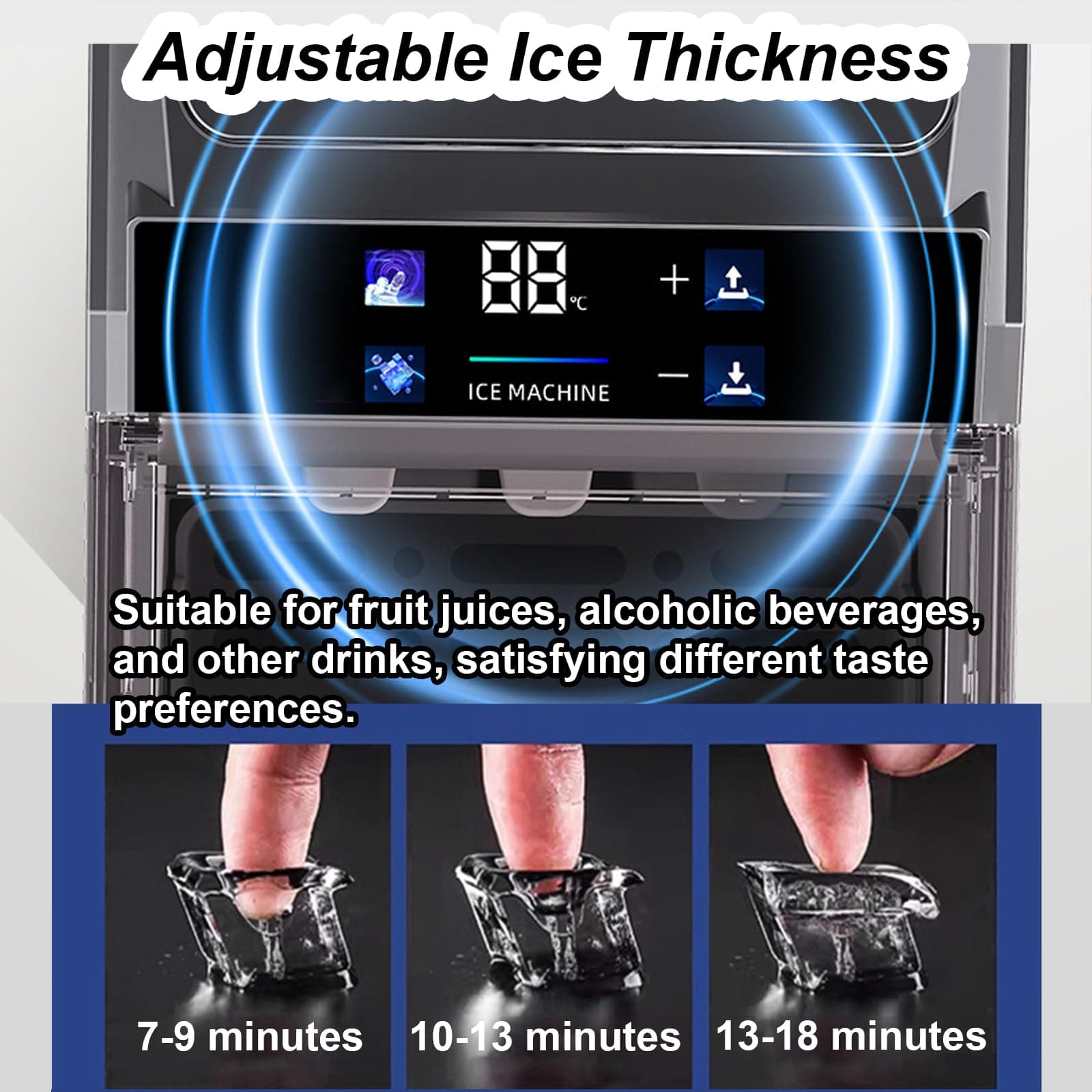 Portable Countertop Ice Maker with Self-Cleaning & Adjustable Thickness — image 3