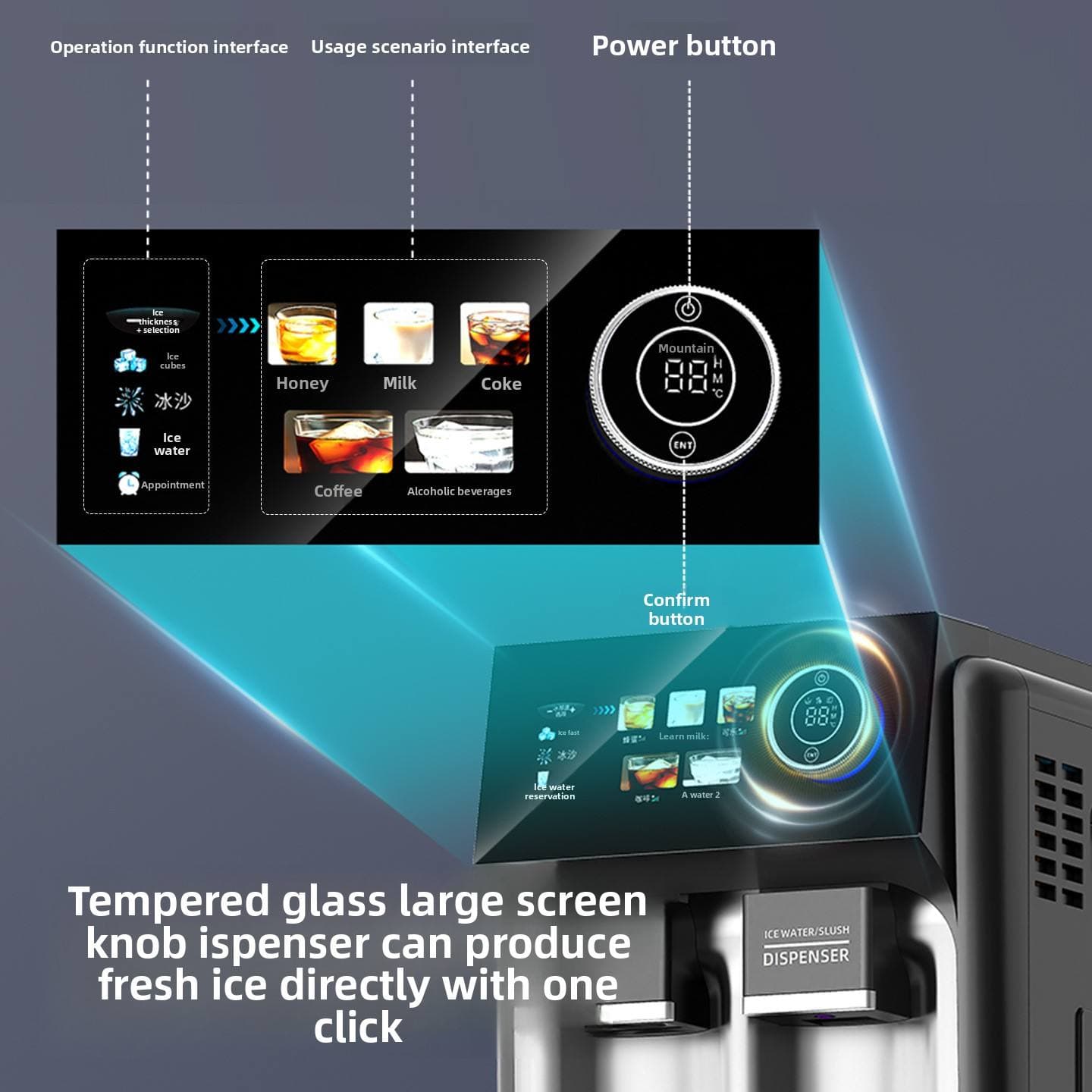 3-in-1 Ice, Water & Slush Maker with Rotary Knob Control — image 4