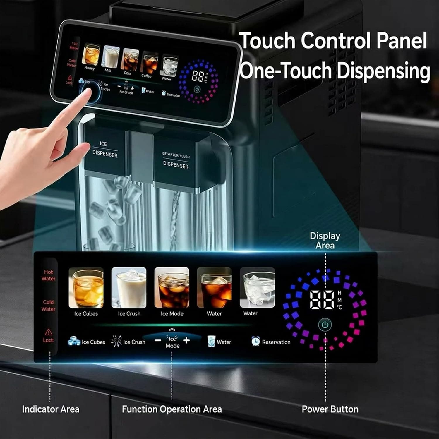 3-in-1 Bullet Ice Maker with Touchscreen (Ice, Water & Slush) — image 4