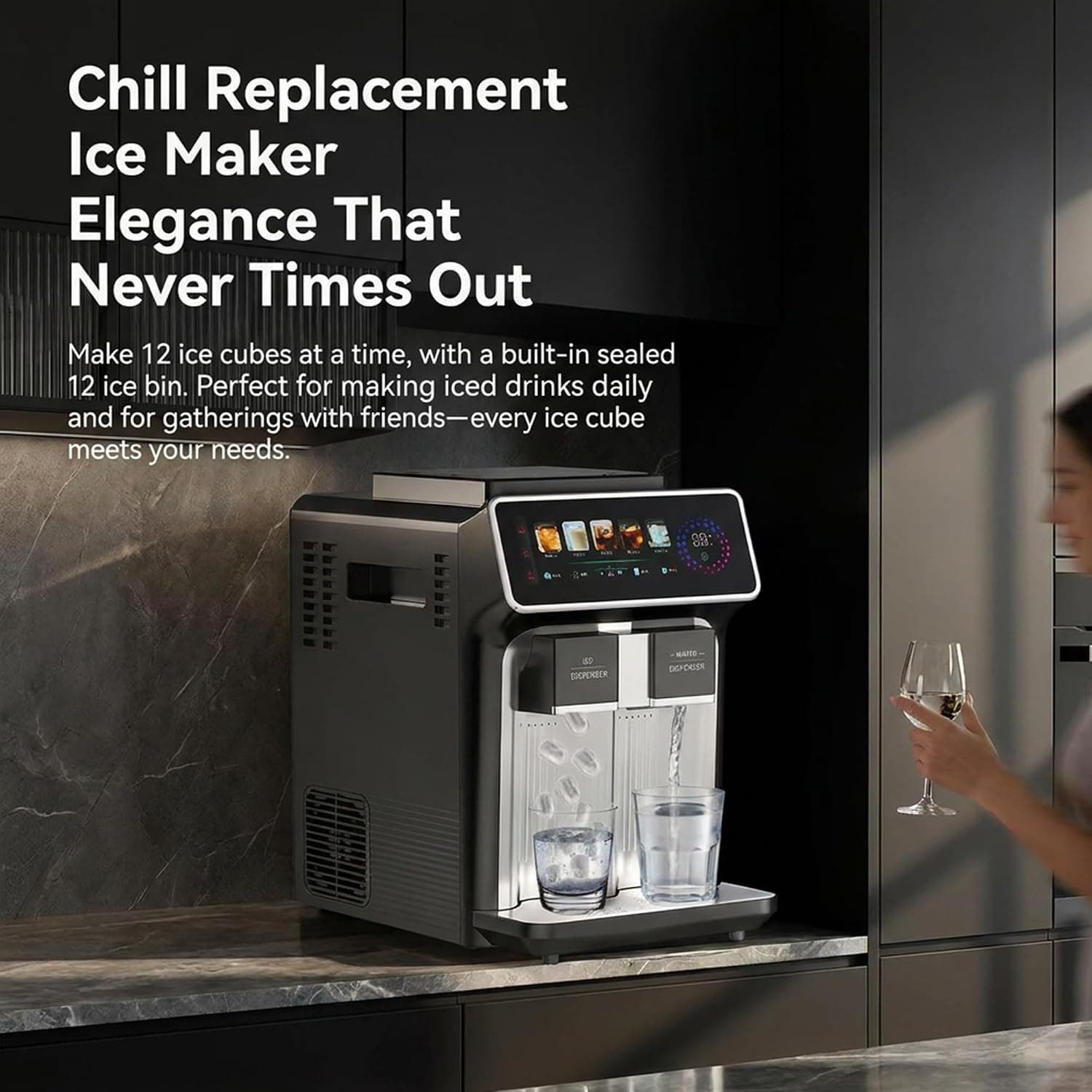 3-in-1 Bullet Ice Maker with Touchscreen (Ice, Water & Slush) — image 5