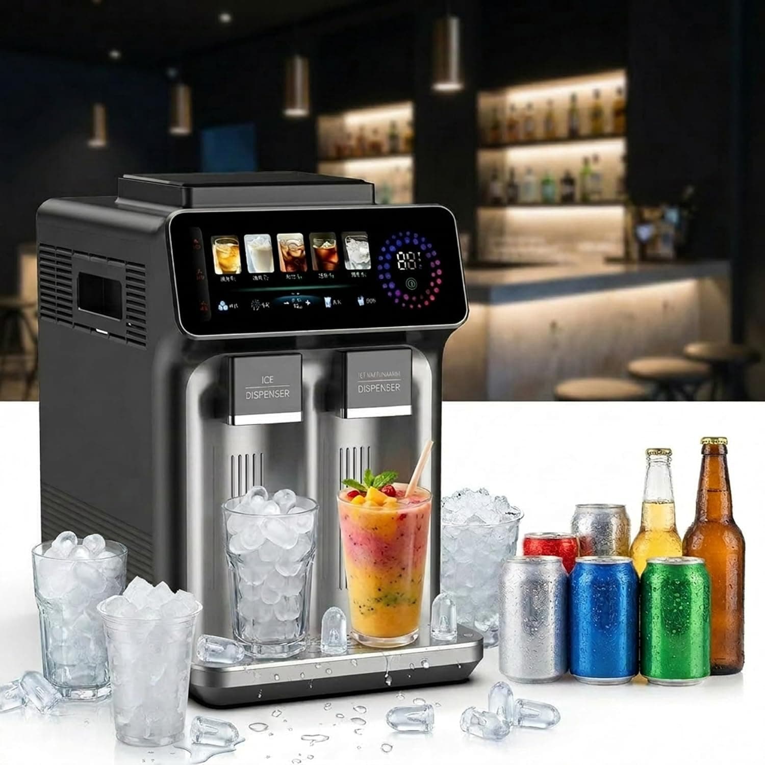 3-in-1 Bullet Ice Maker with Touchscreen (Ice, Water & Slush)