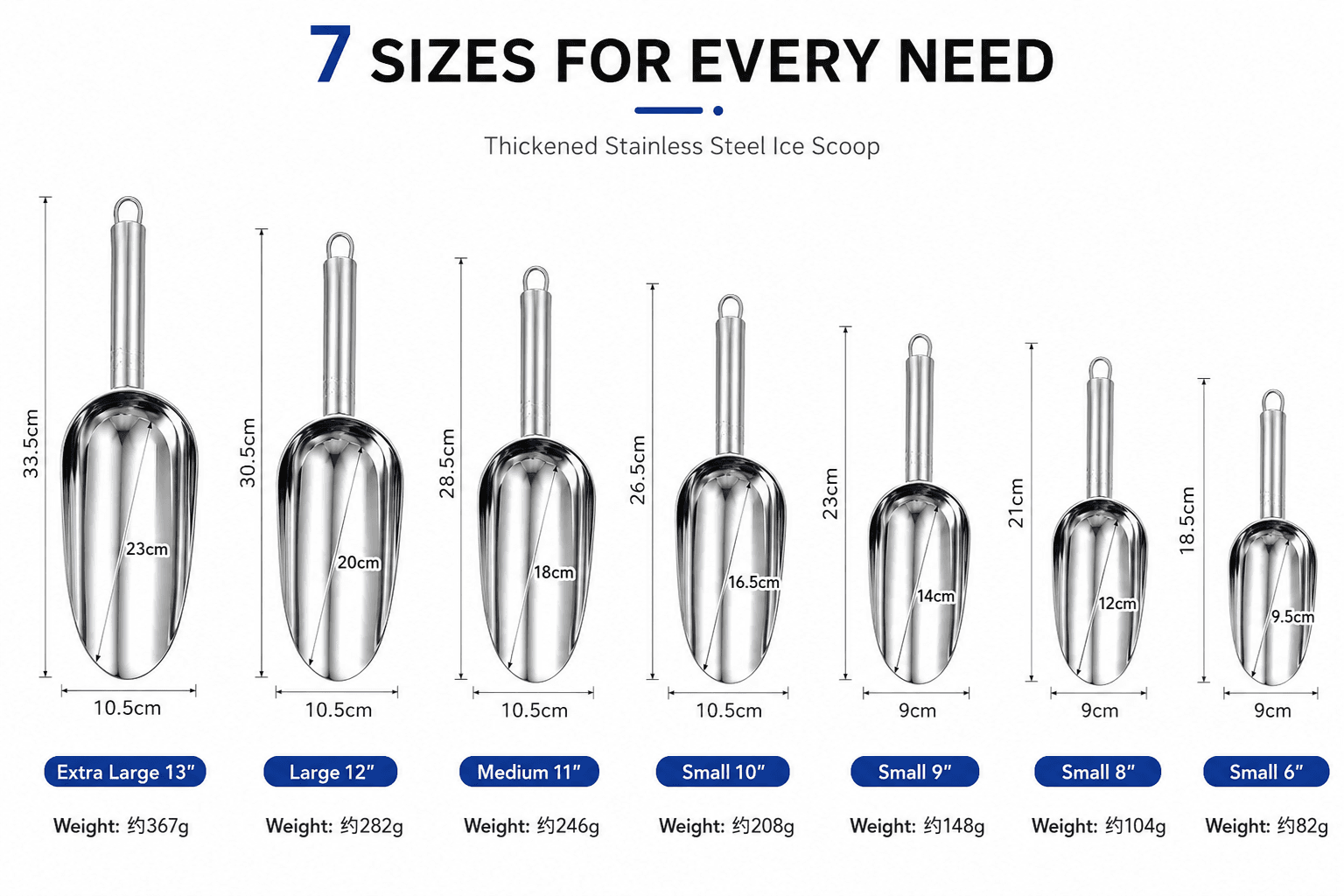 Heavy-Duty Stainless Steel Ice Scoop — image 5