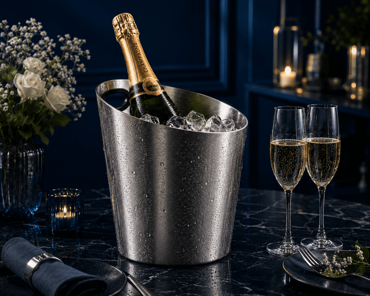 3L/5L Stainless Steel Slanted Champagne Bucket — image 1